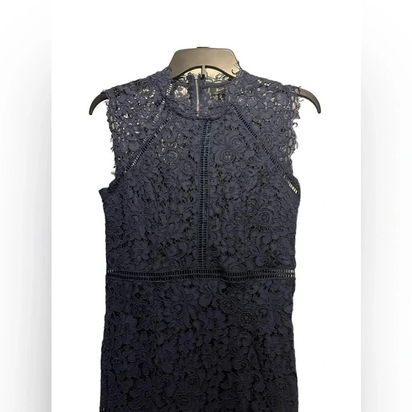Bardot Navy Blue Lace Panel Dress - Picture 3 of 10